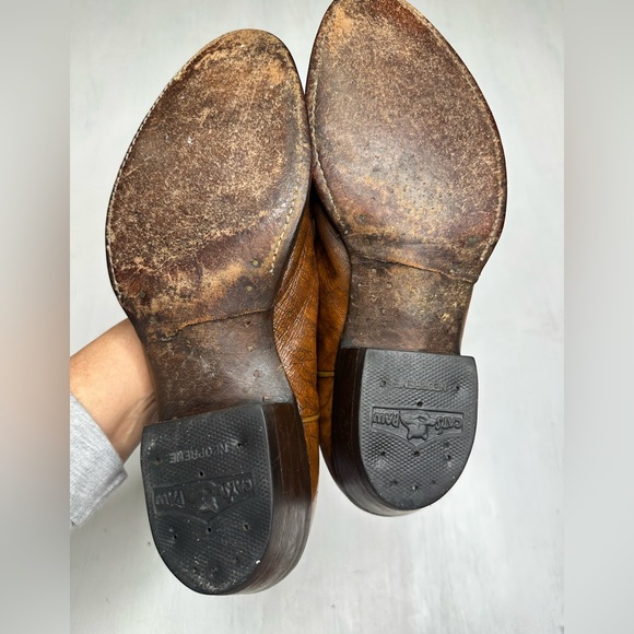 Vintage Nocona Boot Co. Cat Paw Heel G63497 Brown Cowboy Boots Men’s 8.5D USA - Picture 6 of 11